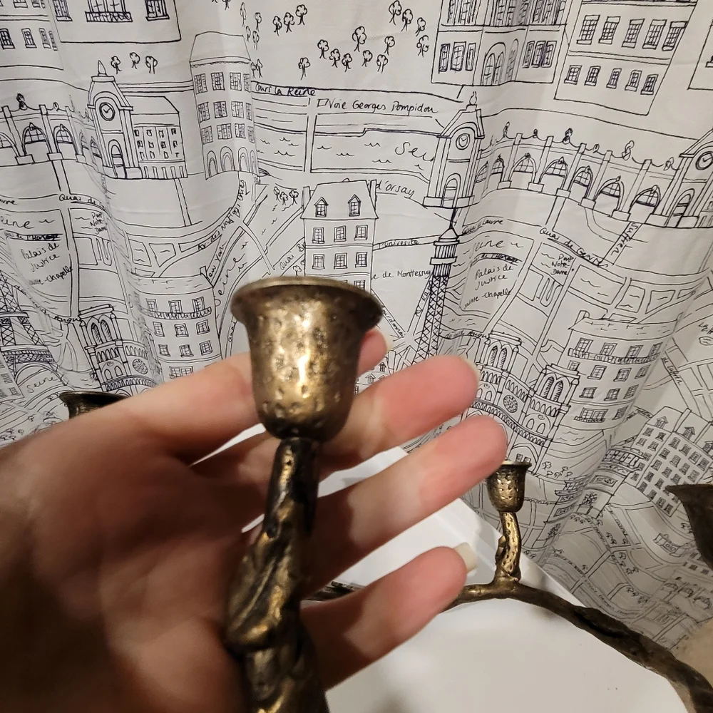 Vintage Brass Ring 5 Candle Candle Holder EUC - Picture 7 of 7